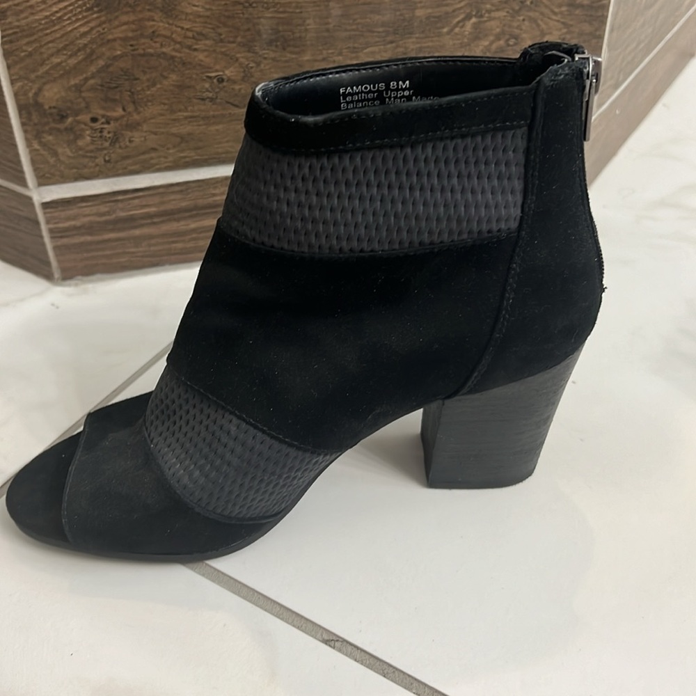 Reba Size 8 Black Booties With Open Toe - image 6